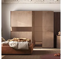 Armadio Bronzo e Mercure con specchio, 2 ante scorrevoli