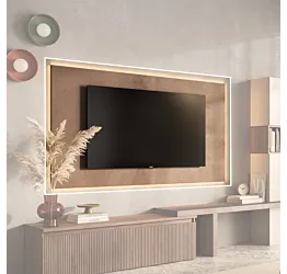 Pannello per TV, L.180 H.100 P.2, in finitura Bronzo