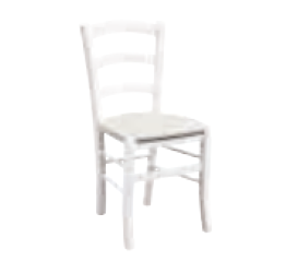 Sedia in finitura laccato bianco con fondino crema