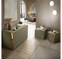 Set comò e comodini Muschio, con specchio Bronzo, offerta