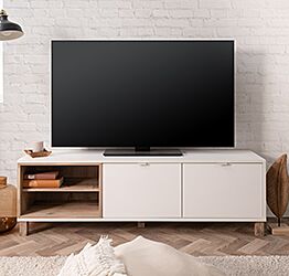 Mobiletti per televisore Kilsbo  in finitura Bianco opaco e Legno vecchio