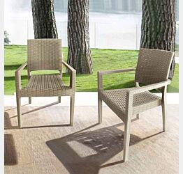 sedie moderne per mare o giardino finitura capuccino