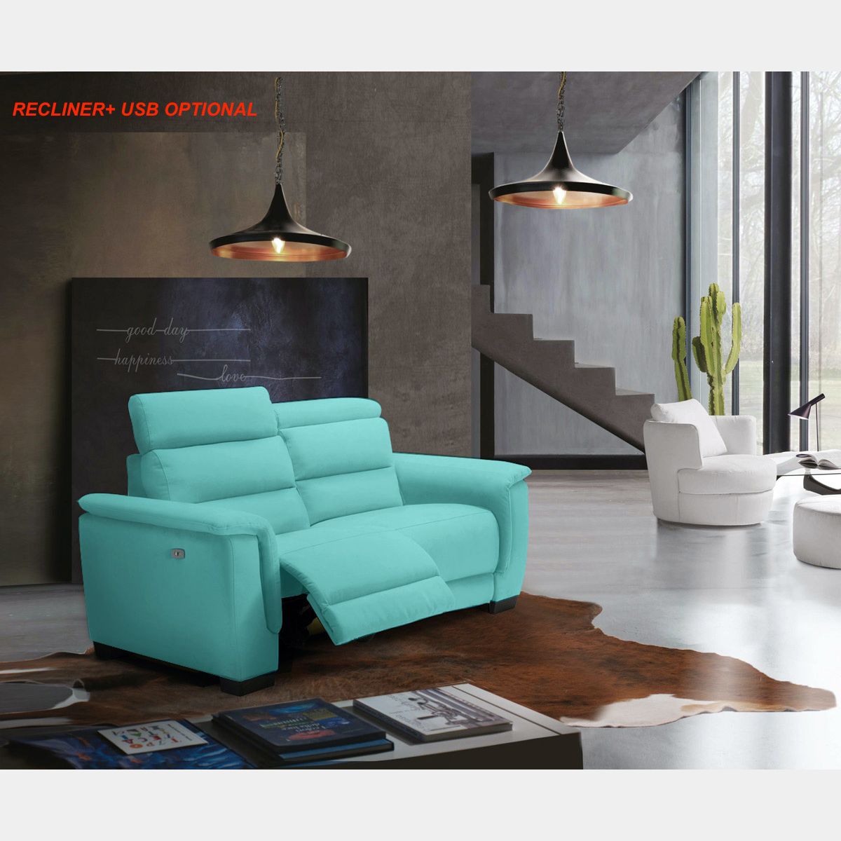 Dripex Divano a 2 posti, in tessuto, moderno, con telaio in metallo, divano  lounge con schienale