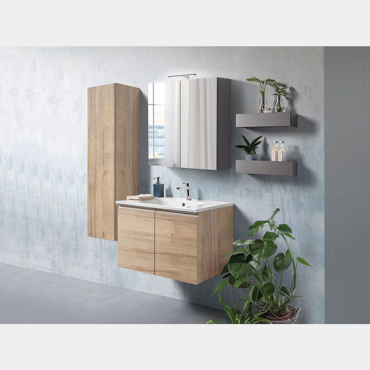 Mobile bagno prezzo basso, mobile con lavabo integrato, Havasu 24 Bis