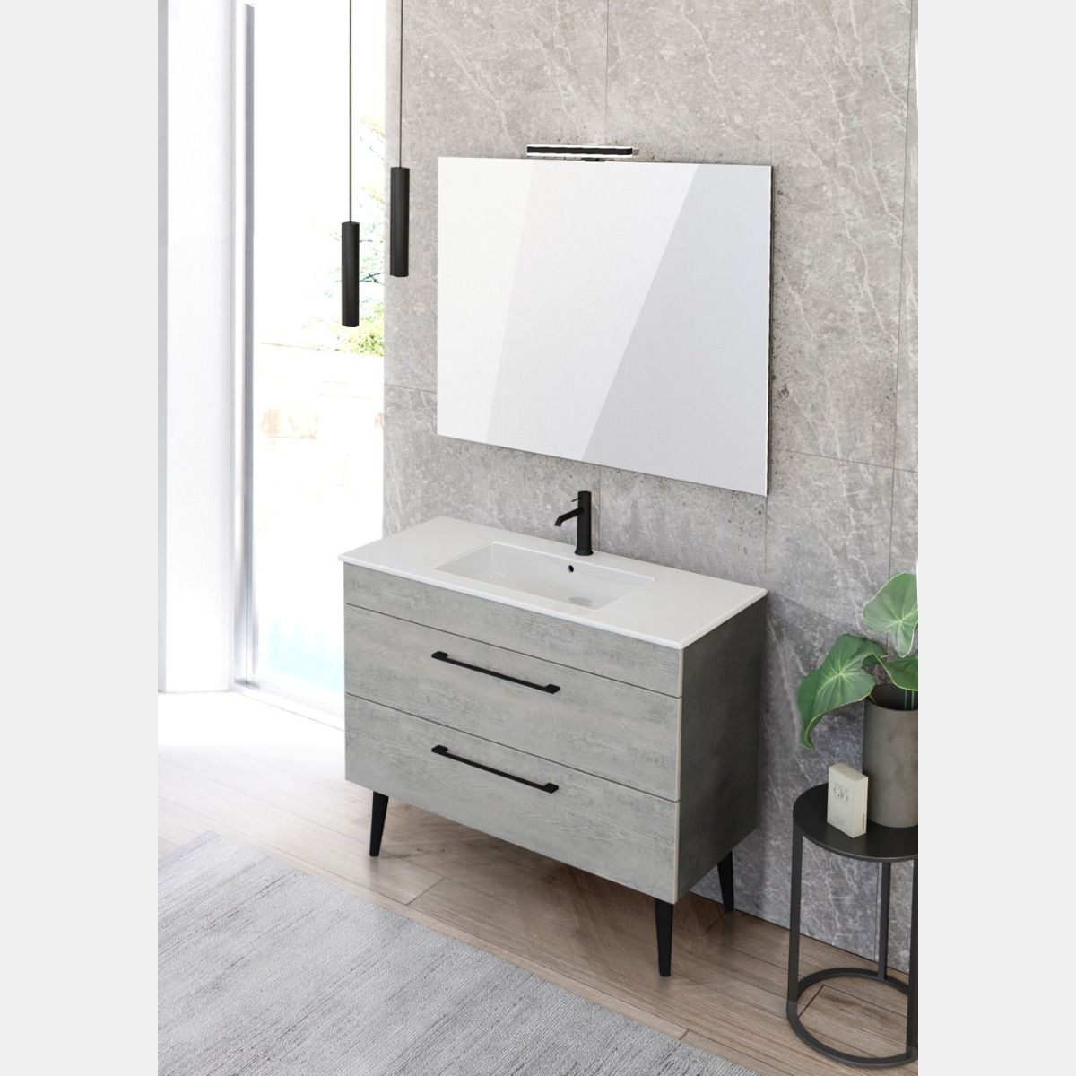 Mobile bagno con piedini L.101, Jog 33