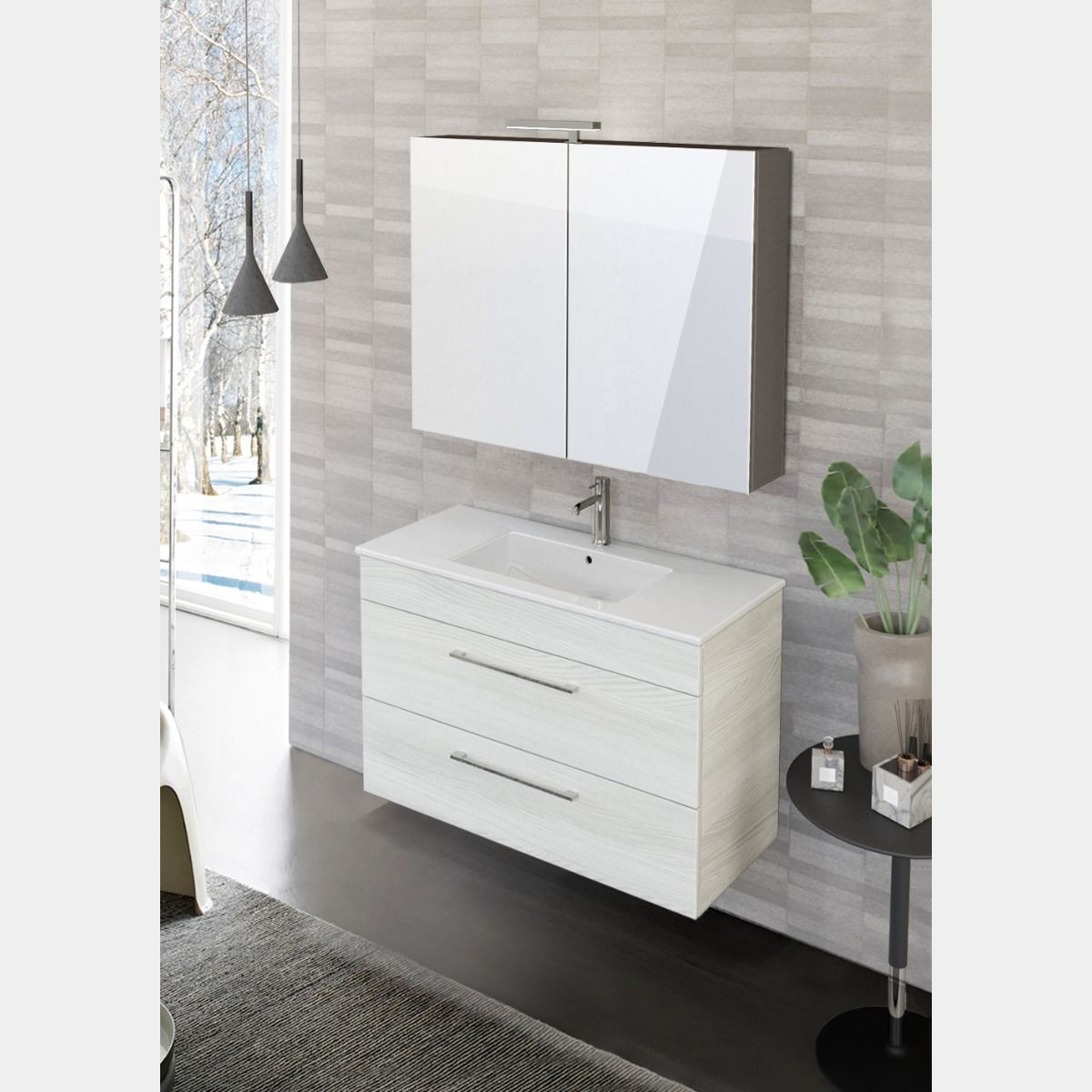 Cassettiere bagno moderne, mobile con 2 cassetti, Jog 1