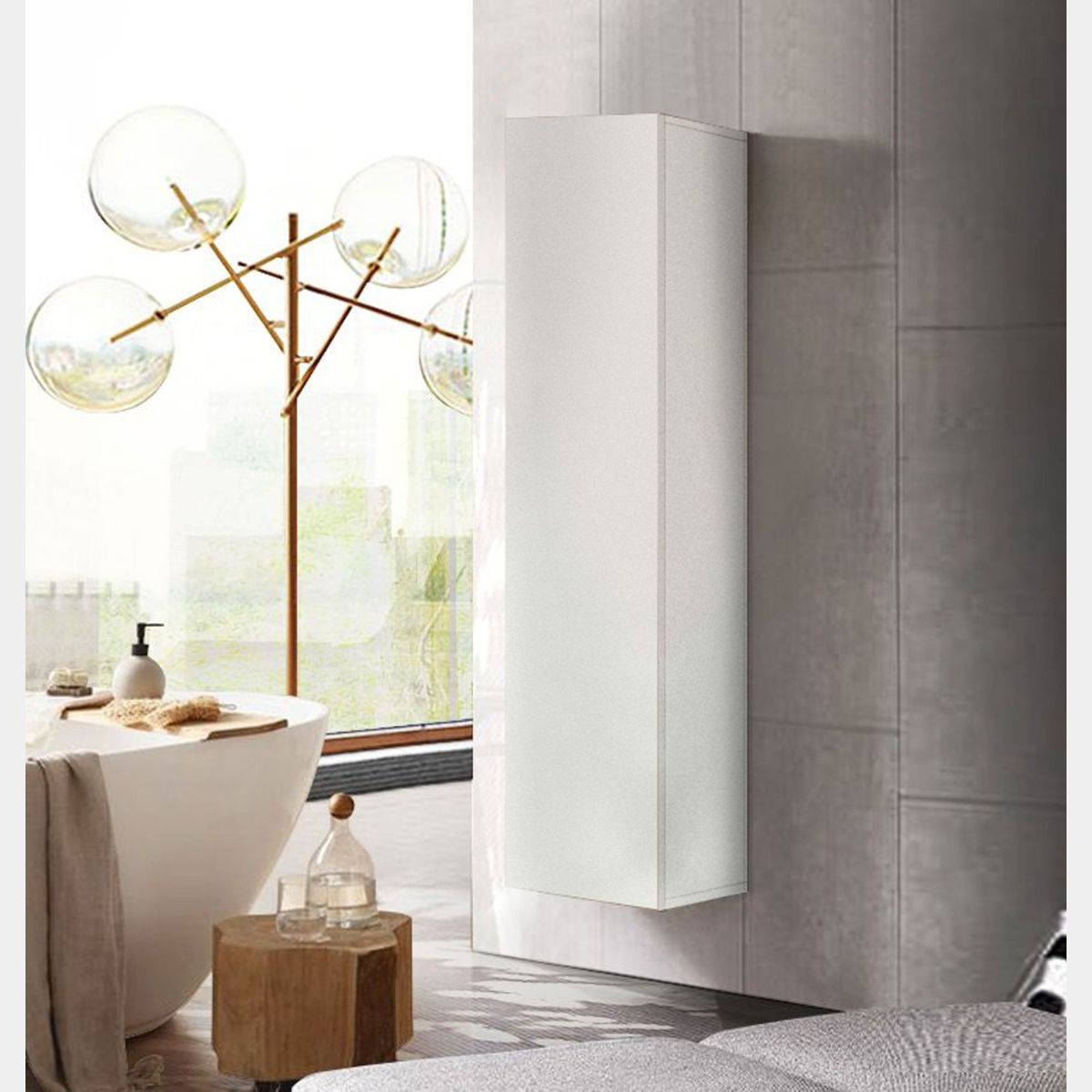 Colonna da bagno finitura noce design classico contemporaneo - Le Chic  Arredamenti