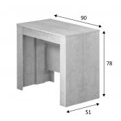 Consolle allungabile in 5 misure diverse, finitura Beton