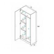 Armadio porta scope, multiuso, 2 ante, finitura bianco