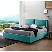 Letto matrimoniale Dalia, imbottito con tessuto color Verde acqua