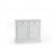 Credenza in legno bianco laccato con pomelli anticati - cm 106x86