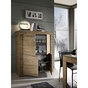 Madia contenitore Alta con 4 ante, finitura Rovere Miele
