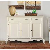 Credenza in legno 3 ante 2 cassetti, finitura sabbia