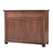 Credenza in legno finitura noce arte povera, con 2 porte e 2 cassetti 137x108