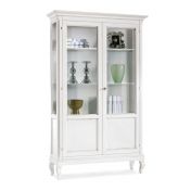 Vetrina a 2 porte in legno finitura bianco opaco 126x44 H.207