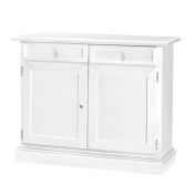 Credenza in legno bianco opaco, arte povera - cm 105x85