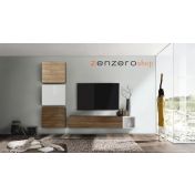Idee parete attrezzata moderna, finitura Noce Dark, Noce Stelvio e Bianco