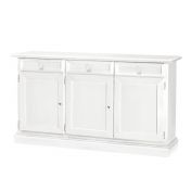 Credenza in legno bianco opaco, arte povera - cm 156x85