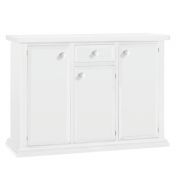 Credenza in legno, bianco opaco, arte povera - cm 120x86