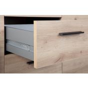 Credenza, madia 2 ante e 4 cassetti, colore quercia  con scocca grigio antracite