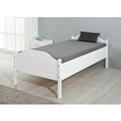 Letto in legno massello, disponibile in bianco o legno naturale