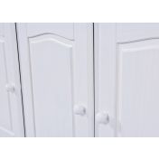Credenza in legno massiccio a tre ante e tre cassetti / bianco