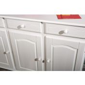 Credenza in legno massiccio a tre ante e tre cassetti / bianco