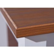 Tavolo in legno massello bianco marrone, 160x90 cm