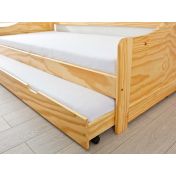 Divano letto con secondo letto ad estrazione in legno naturale