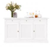 Credenza in legno bianco opaco, arte povera - cm 156x85