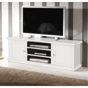 Porta TV in legno, bianco opaco, 160X55 cm