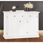 Credenza in legno bianco opaco, arte povera - cm 120x88