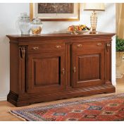 Credenzone finitura noce arte povera, con 2 porte e 2 cassetti 213x124