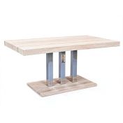 Tavolo, in mdf finitura rovere e metallo cromato - 160x90 cm