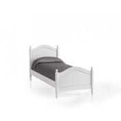 Letto Provenzale singolo - legno laccato bianco