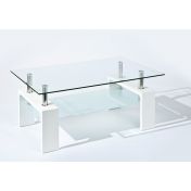 Tavolino da caffè in vetro di design moderno  bianco
