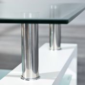 Tavolino da caffè in vetro di design moderno  bianco