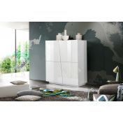 Pratica Madia credenza alta 4 ante bianco lucido