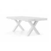 Tavolo di design allungabile in legno, finitura bianco consumato