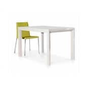 Tavolo di design allungabile in legno, finitura bianco frassinato