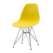 Sedia di Design Giallo seduta in pvc e struttura in metallo