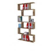 Libreria moderna verticale, colore pero, 6 ripiani, made in Italy