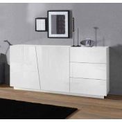 Madia credenza 2 ante 3 cassetti bianco lucido