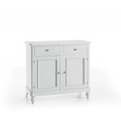 Credenza in legno bianco laccato con pomelli anticati - cm 112x98