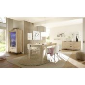 Soggiorno completo, solo come in foto, "Wood" in Sherwood Oak con tavolo in legno fisso