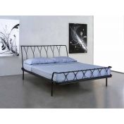 Letto in tubolare di ferro e ferro pieno Rust , color grafite, made in Italy