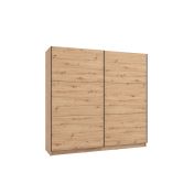 Armadio scorrevole L.220, stile industy, finitura Rovere