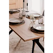 Dettagli Tavolo da pranzo, colore Rovere oak e Nero 180 x 90 cm
