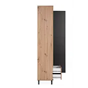 Vetrina stile nordico, finitura Rovere Oak e Antracite laterale