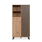 Credenza alta stile nordico, finitura Rovere Oak e Antracite 